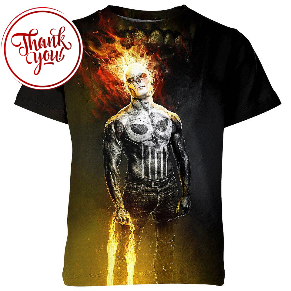 King Of The Fire - Punisher 3D Print Unisex T-Shirt