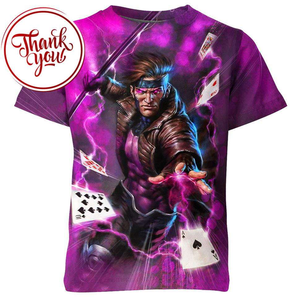 Gambit X Men 3D Print Unisex T-Shirt