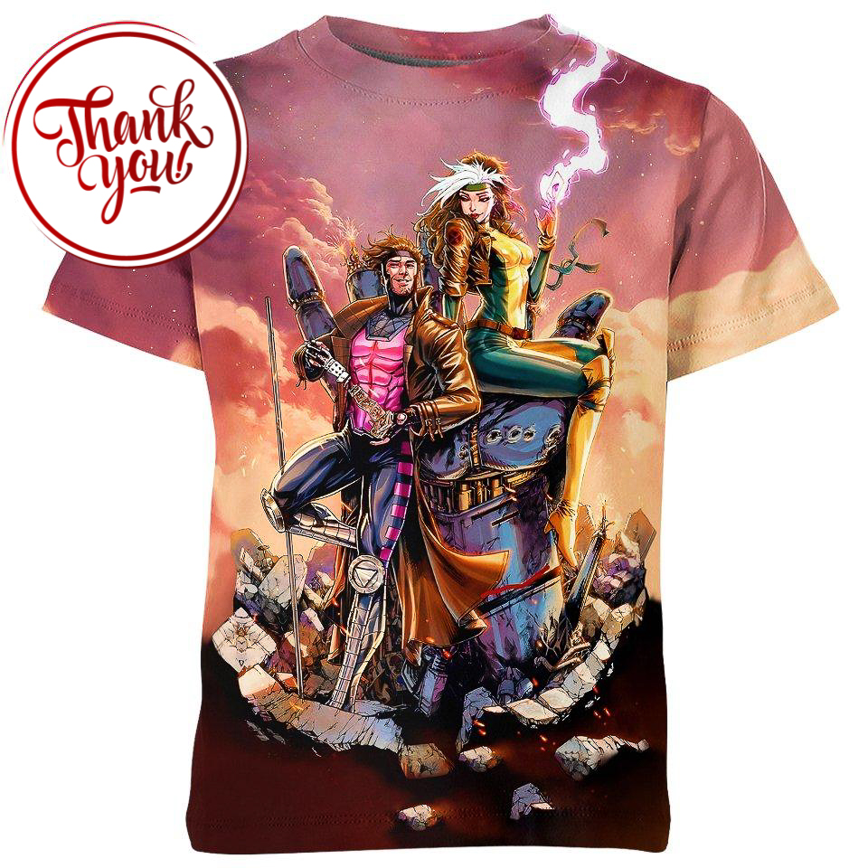 Gambit and Rogue 3D Print Unisex T-Shirt