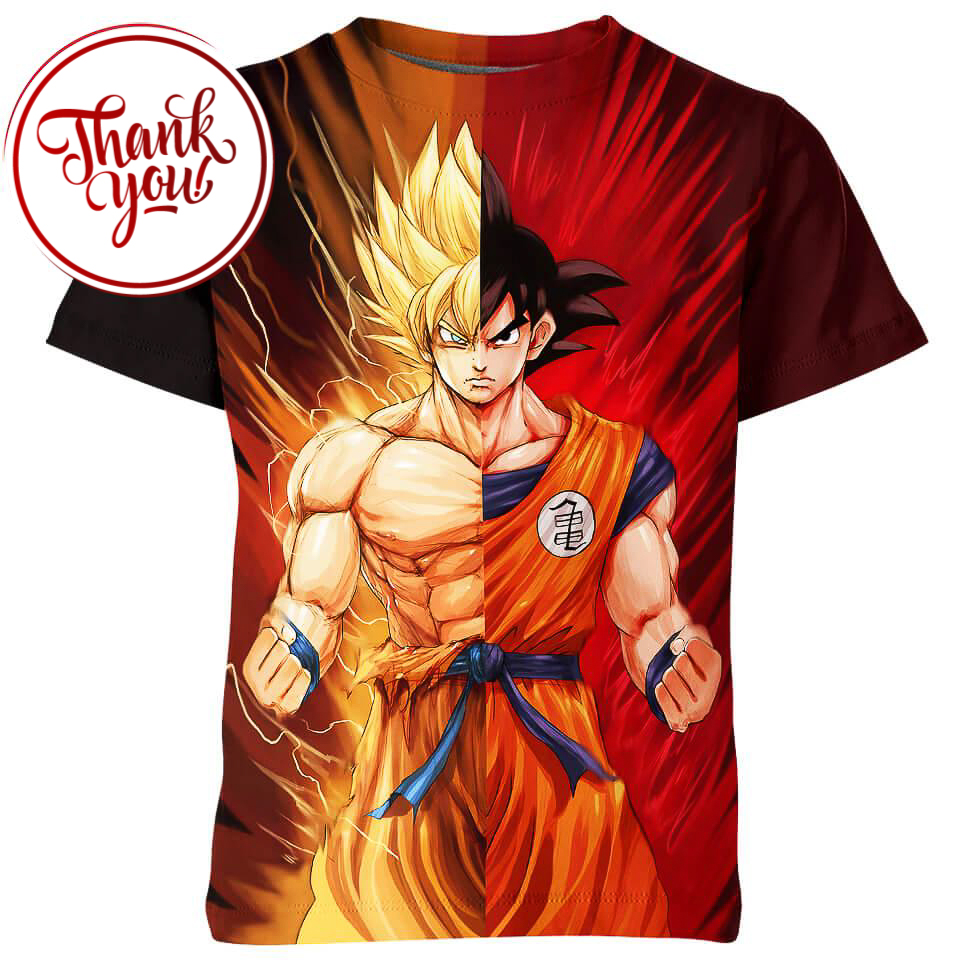 Super Saiyan Split Goku 3D Print Unisex T-Shirt