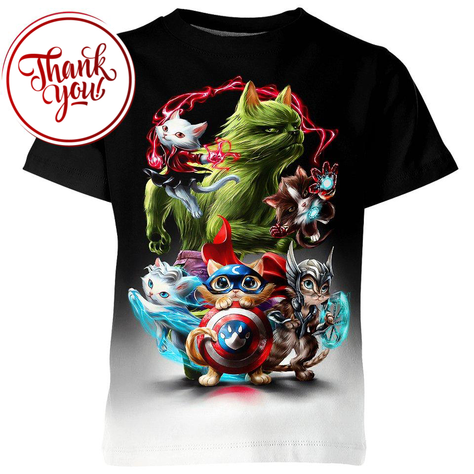 Cat Avengers Marvel 3D Print Unisex T-Shirt