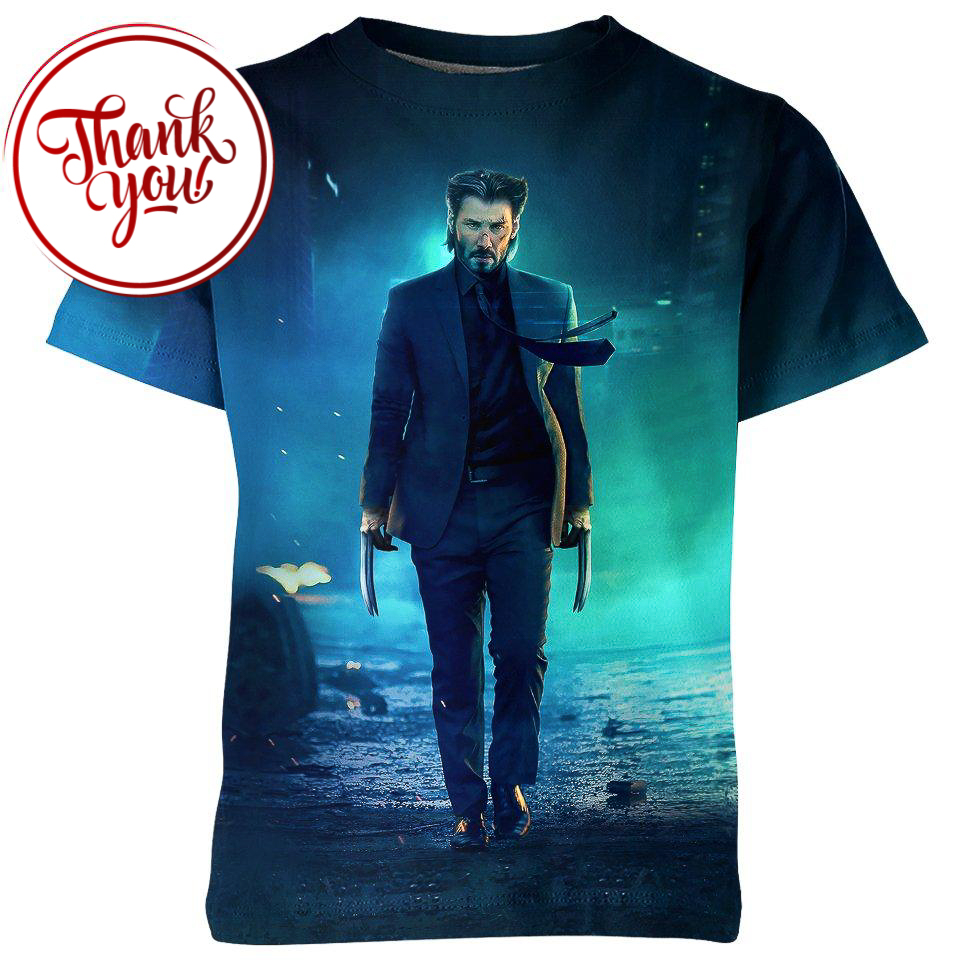 John Wick Wolverine 3D Print Unisex T-Shirt