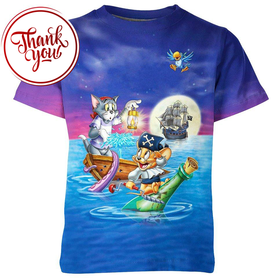 Treasure Island - Tom and Jerry 3D Print Unisex T-Shirt