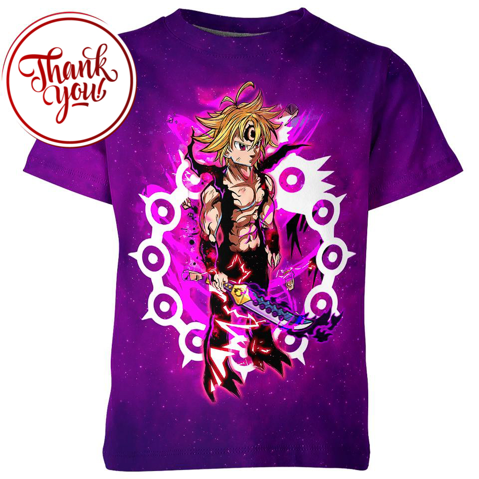 Meliodas Dragon Mark Seven Deadly Sins 3D Print Unisex T-Shirt