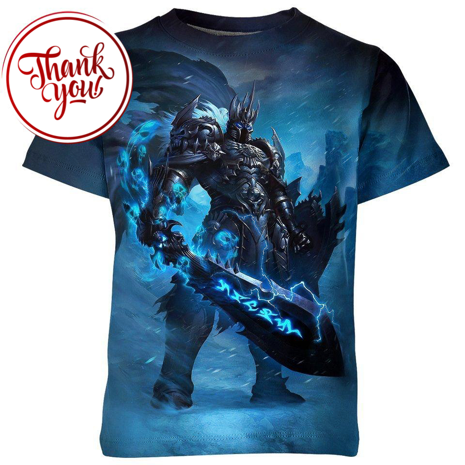Arthas Menethil WoW Game 3D Print Unisex T-Shirt