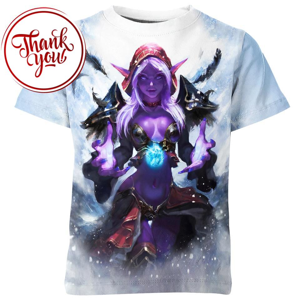 Tyrande Whisperwind WoW Game 3D Print Unisex T-Shirt