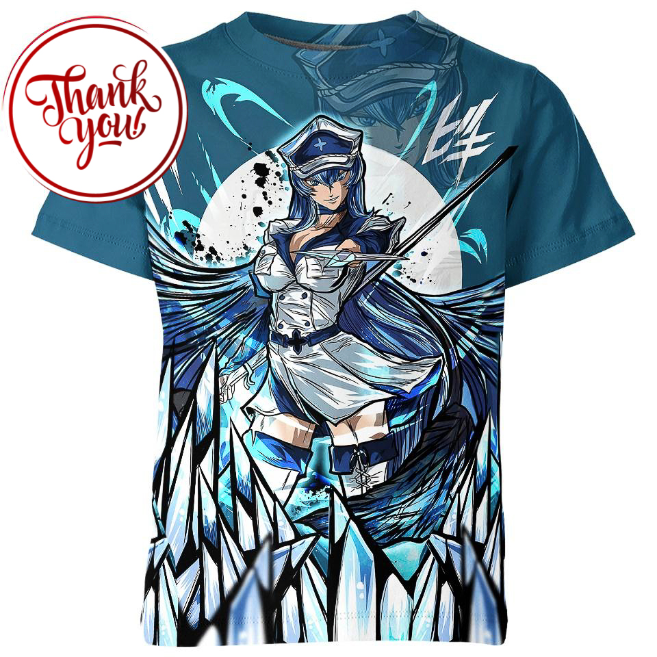 Esdeath the Ice Queen Akame Ga Kill Anime 3D Print Unisex T-Shirt