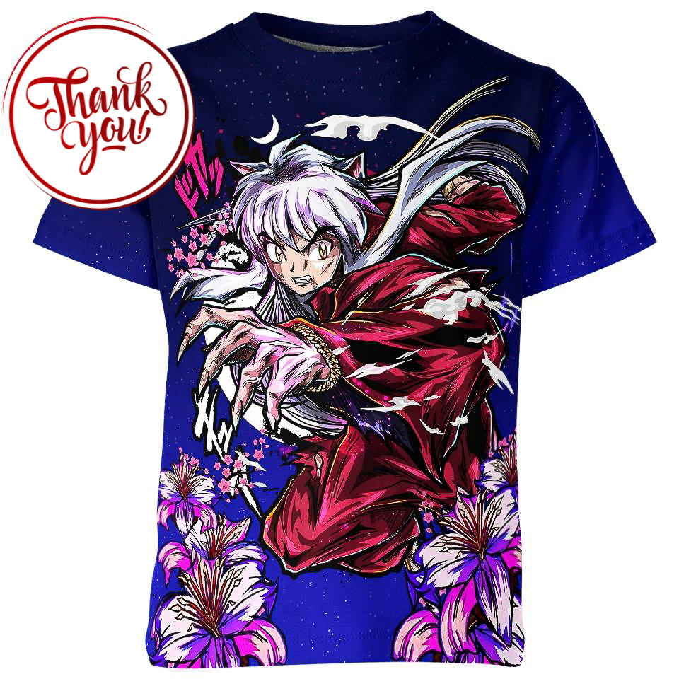 Dog Demon Inuyasha 3D Print Unisex T-Shirt