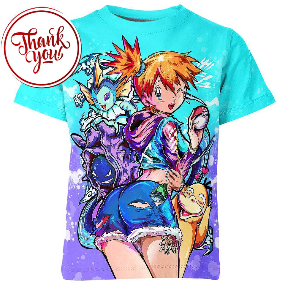 Misty Gym Leader Pokemon 3D Print Unisex T-Shirt