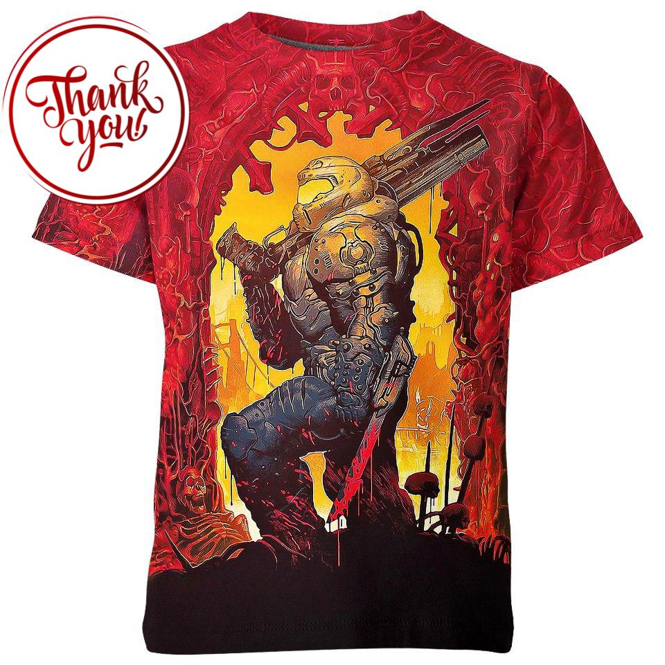 Doom Eternal Game 3D Print Unisex T-Shirt