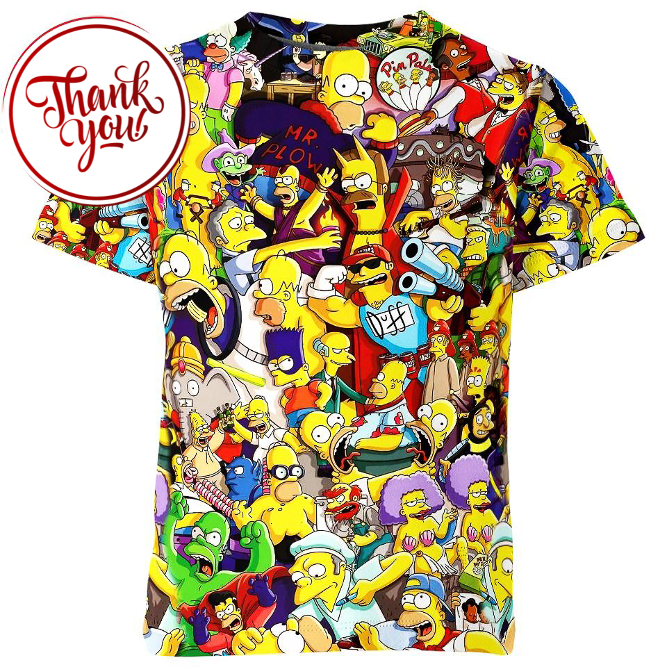 Family Simpsons 3D Print Unisex T-Shirt