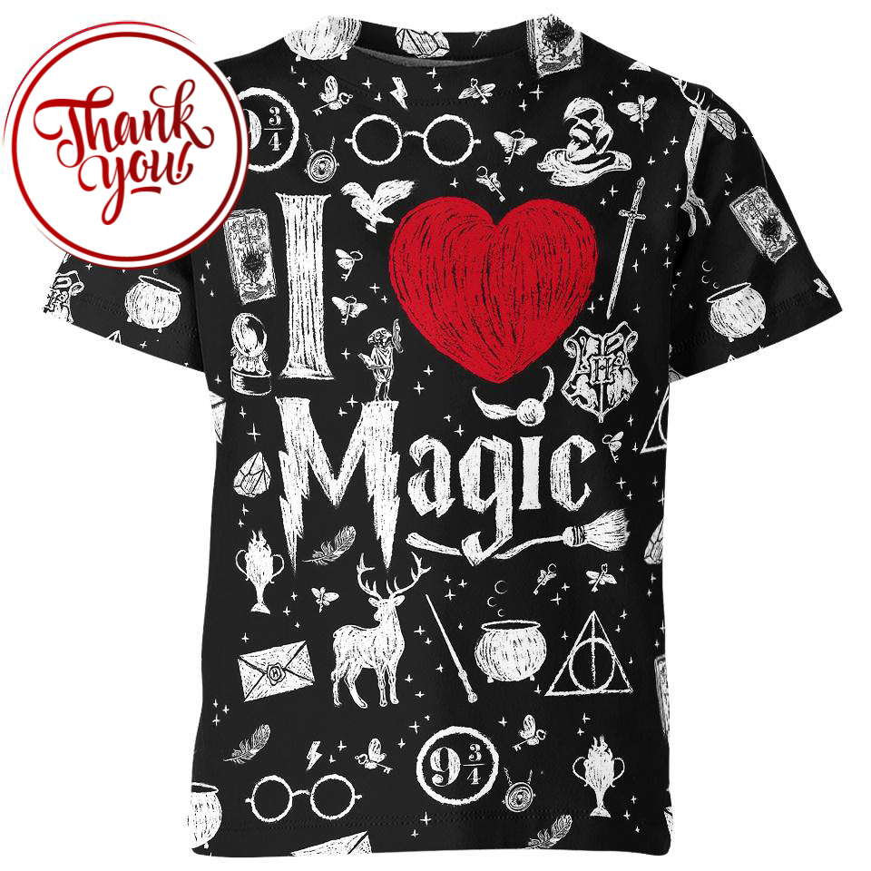I Love Magic - Harry Potter 3D Print Unisex T-Shirt