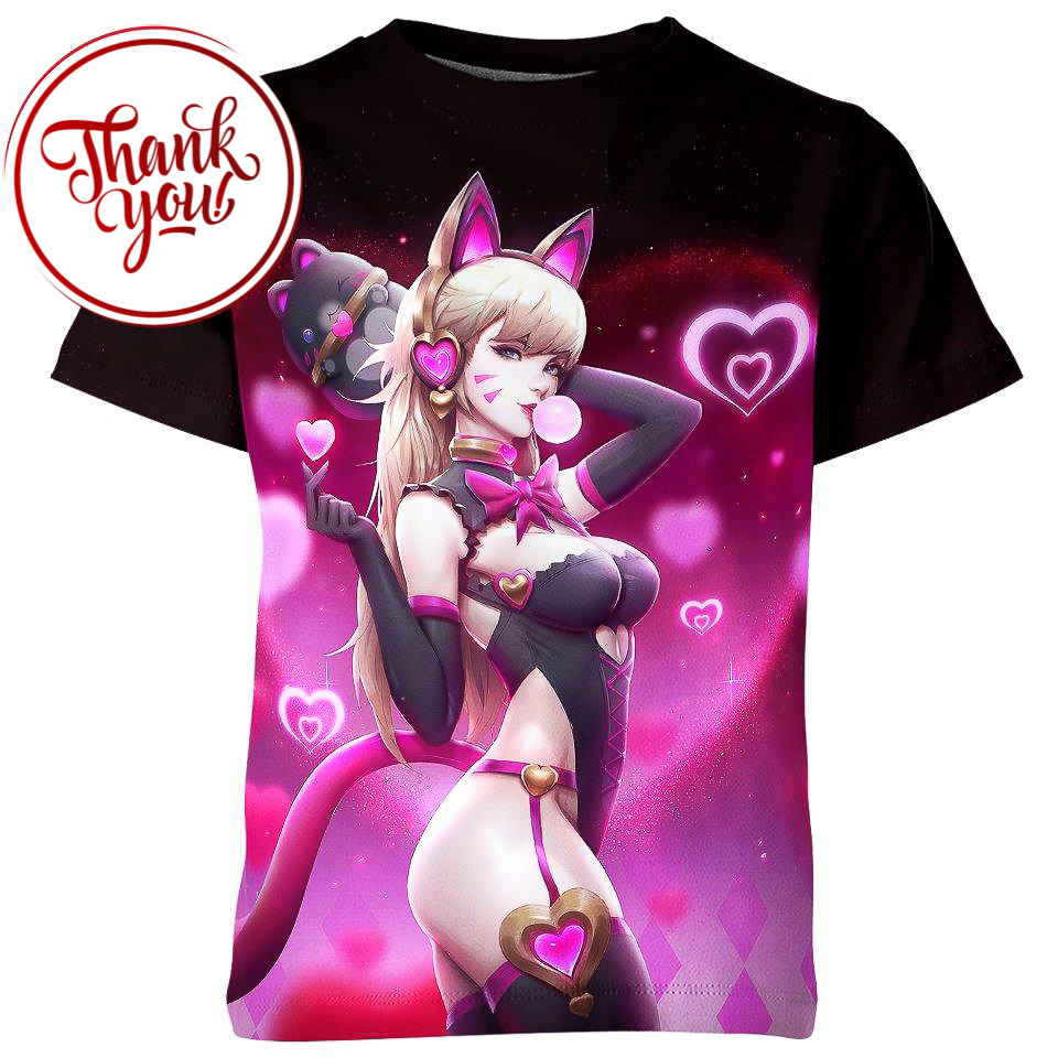 Valentines D.Va Overwatch 3D Print Unisex T-Shirt