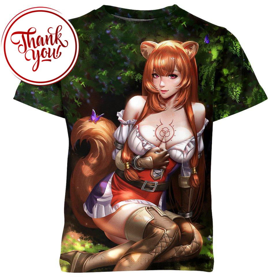 Raphtalia Kawaii Rising Of The Shield Hero Anime 3D Print Unisex T-Shirt