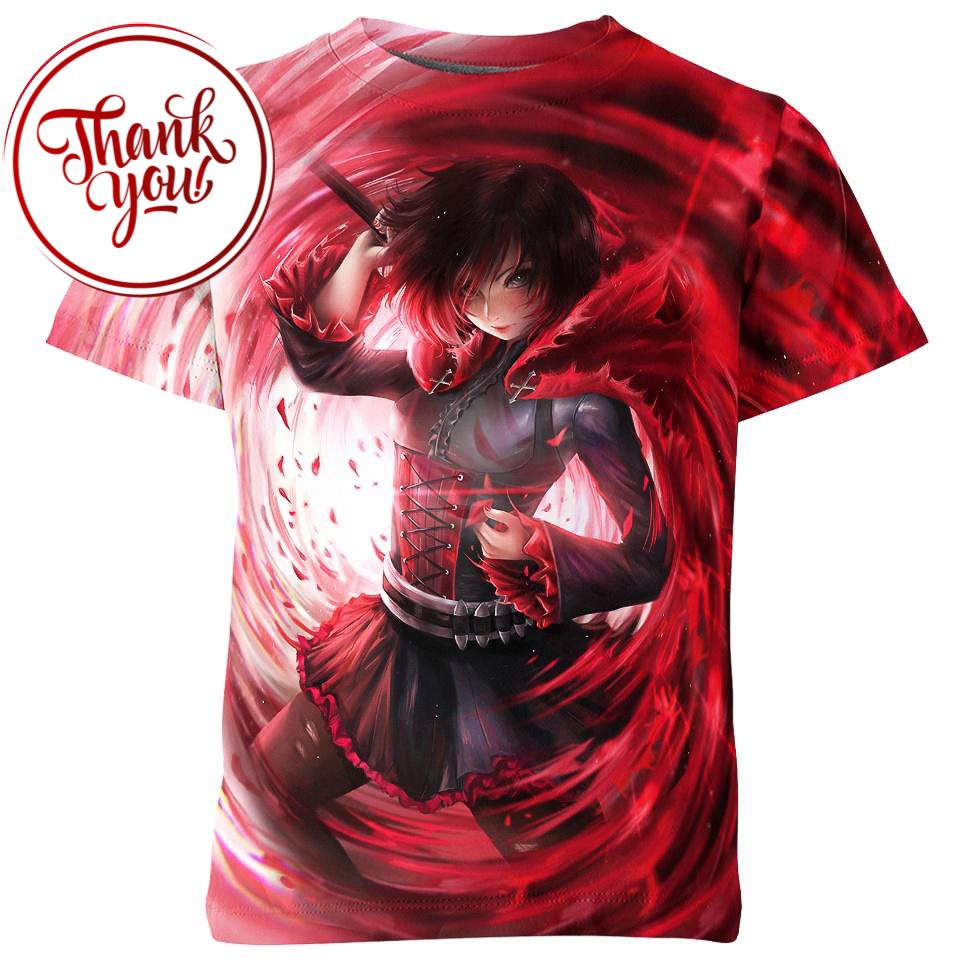 Ruby Rose Rwby Anime 3D Print Unisex T-Shirt