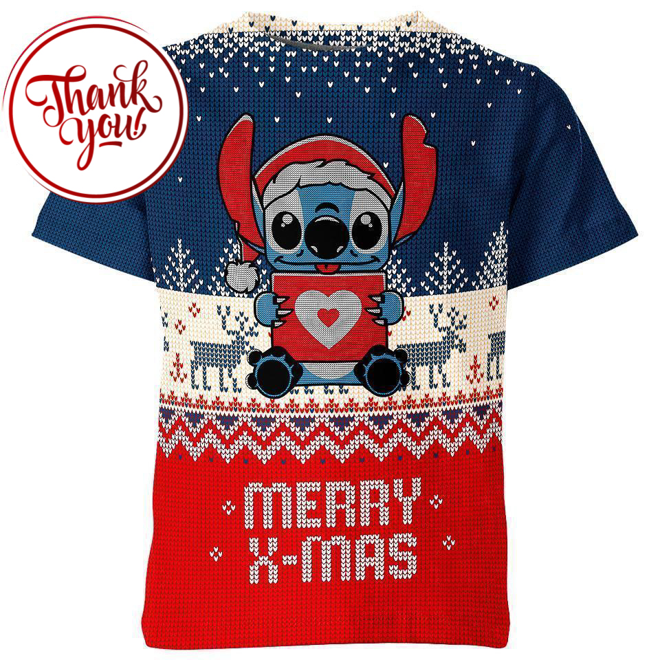 Christmas Stitch 3D Print Unisex T-Shirt
