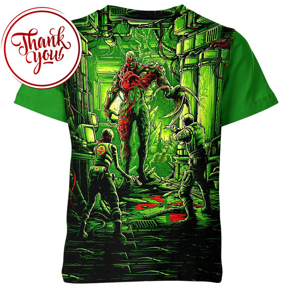 Green Monster Planet - Resident Evil 3D Print Unisex T-Shirt