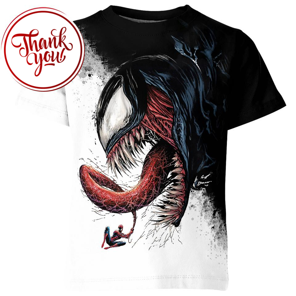 The Battle of Venom and Spider Man 3D Print Unisex T-Shirt