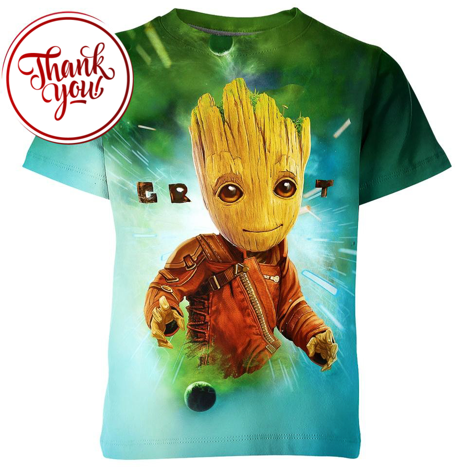 Space Baby Groot I Am Groot Guardian of The Galaxy 3D Print Unisex T-Shirt