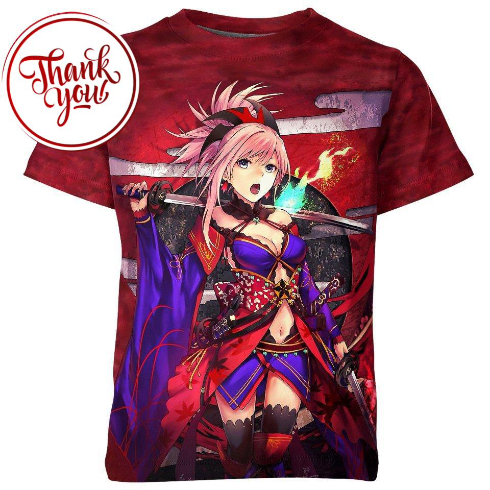 Miyamoto Musashi Warrior Fate Anime 3D Print Unisex T-Shirt