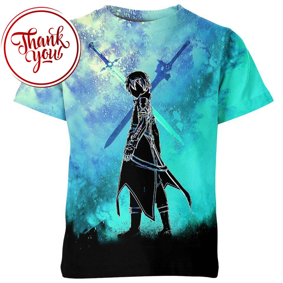 Black Swordsman Soul Sword Art Online 3D Print Unisex T-Shirt