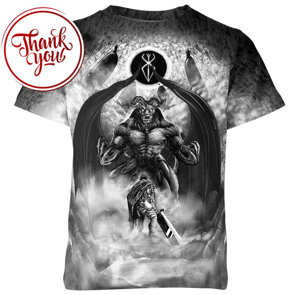 Zodd vs Guts - Berserk 3D Print Unisex T-Shirt