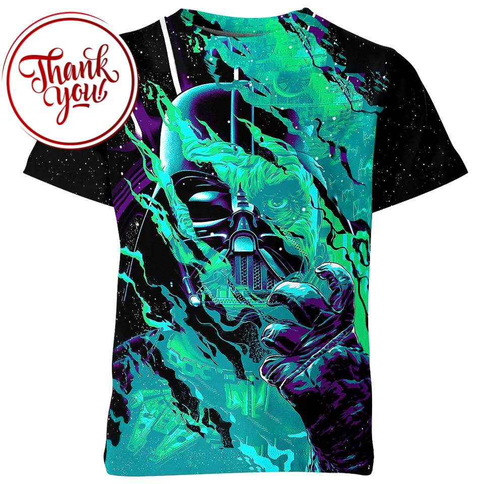 Behind The Blue Flames - Darth Vader 3D Print Unisex T-Shirt