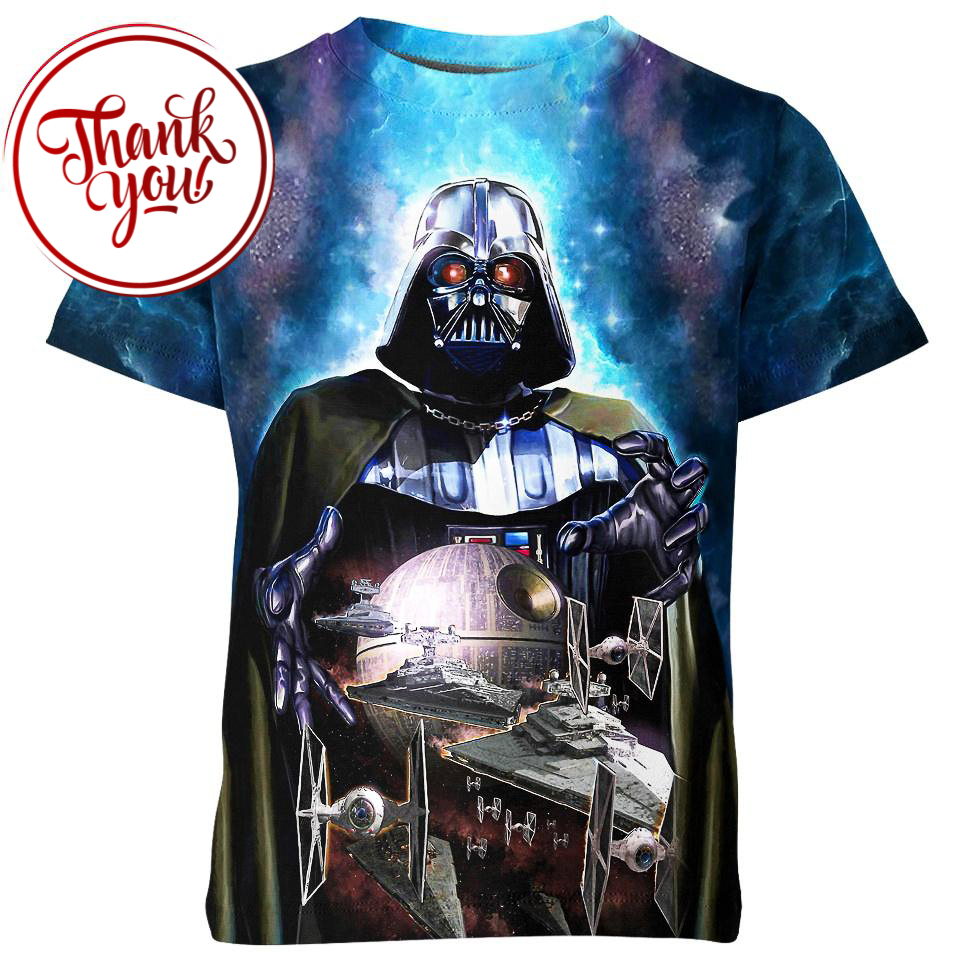 Star Destroyer And Darth Vader 3D Print Unisex T-Shirt