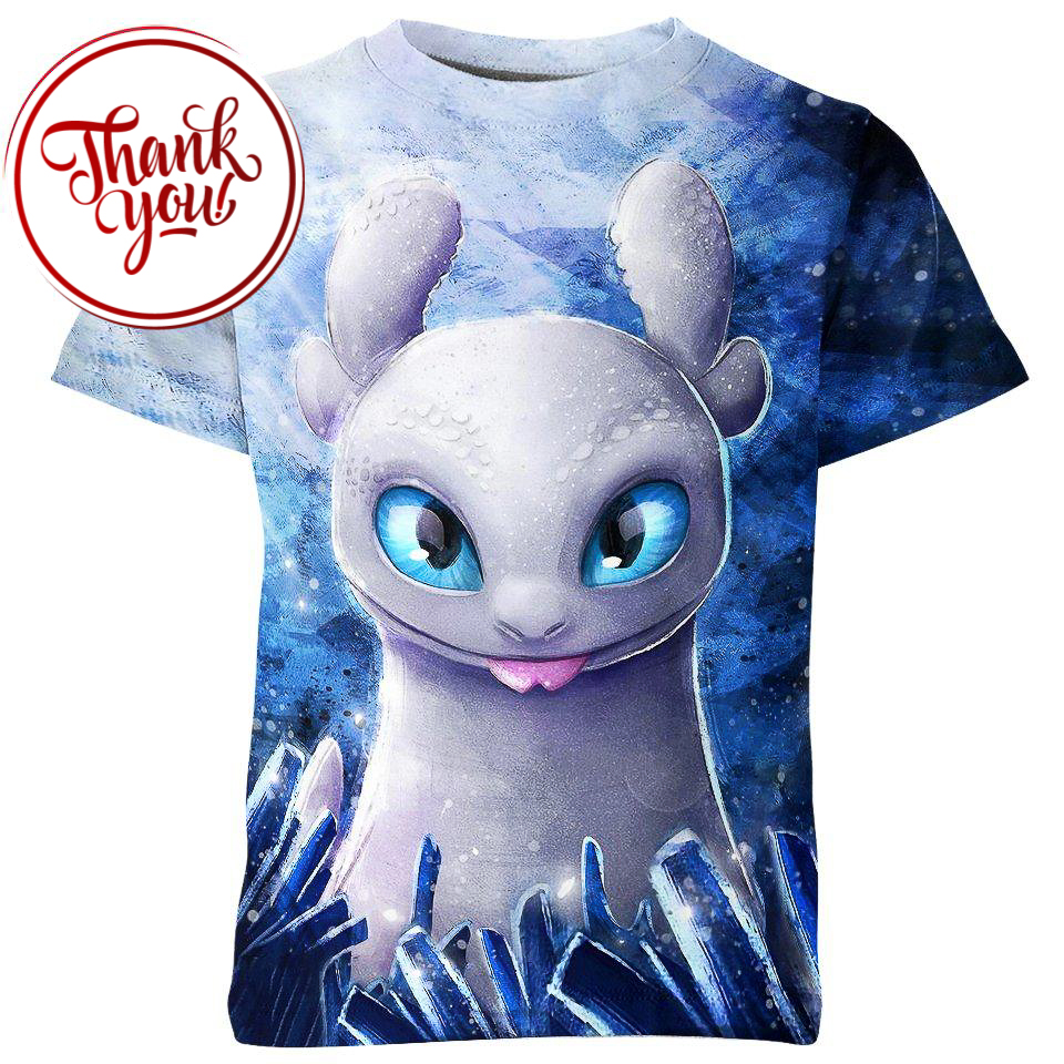 Light Fury Girlfriend of Toothless 3D Print Unisex T-Shirt