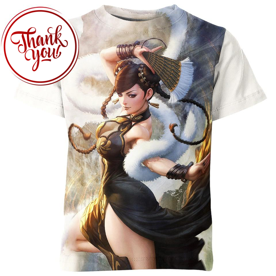 Chun-Li Glamour Street Fighter 3D Print Unisex T-Shirt