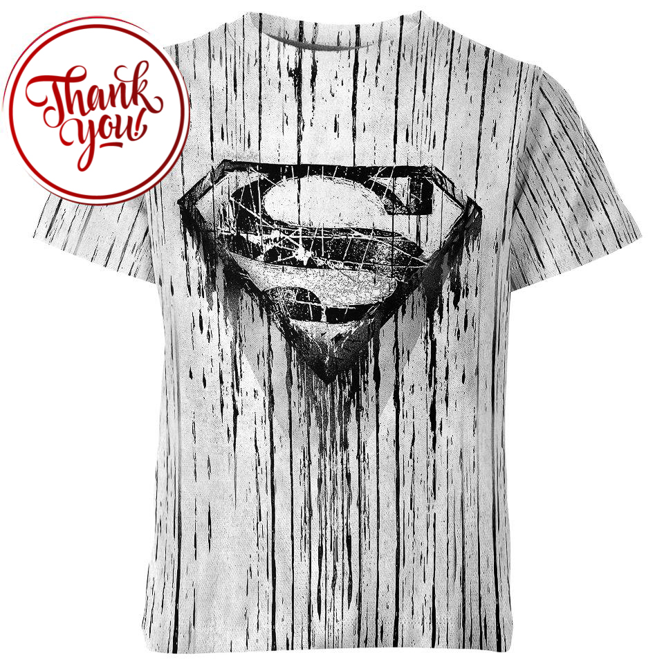 Imprint Scratched Superman 3D Print Unisex T-Shirt