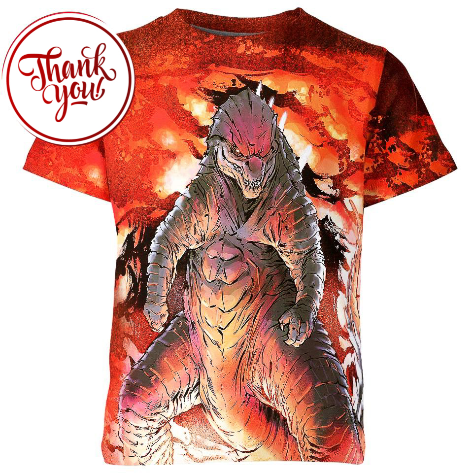 King of The Monsters - Godzilla 3D Print Unisex T-Shirt