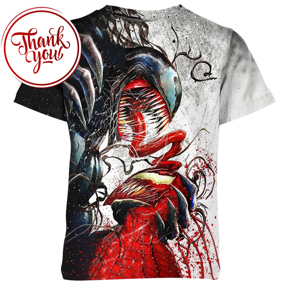 Venom Threaten Spiderman 3D Print Unisex T-Shirt