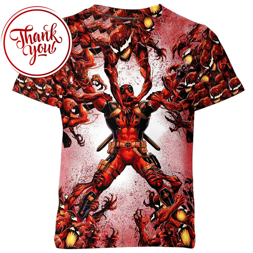 Absolute Carnage Vs. Deadpool 3D Print Unisex T-Shirt