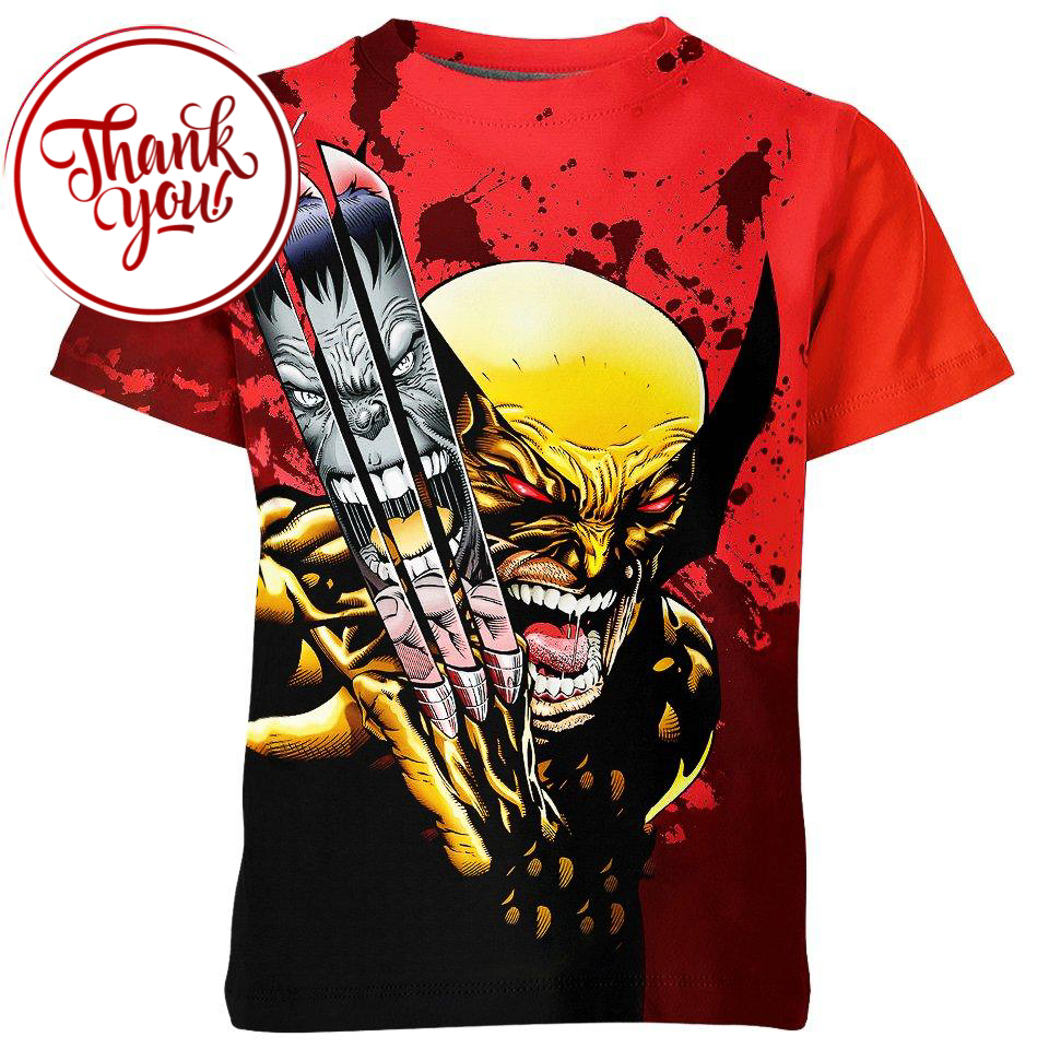 Hulk and Wolverine 3D Print Unisex T-Shirt