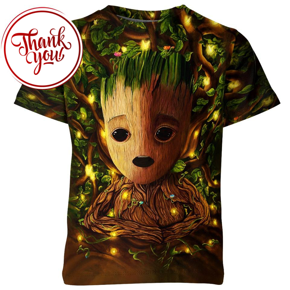Cute Baby Groot Guardian of The Galaxy 3D Print Unisex T-Shirt