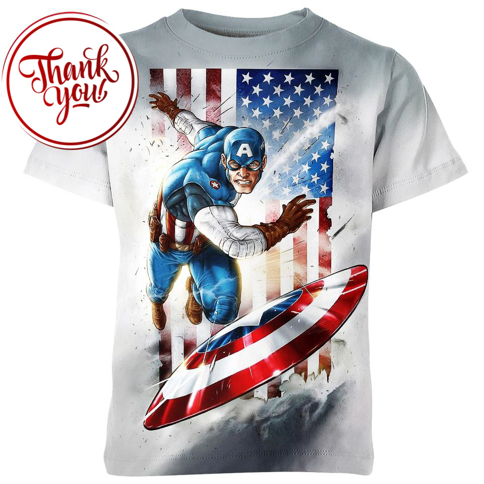 Marvel Captain America 3D Print Unisex T-Shirt