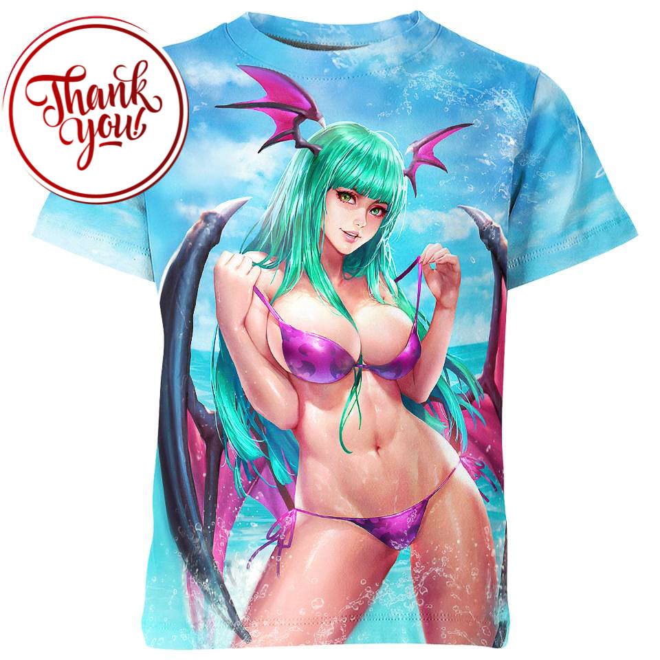 Morrigan Aensland Ahegao 3D Print Unisex T-Shirt