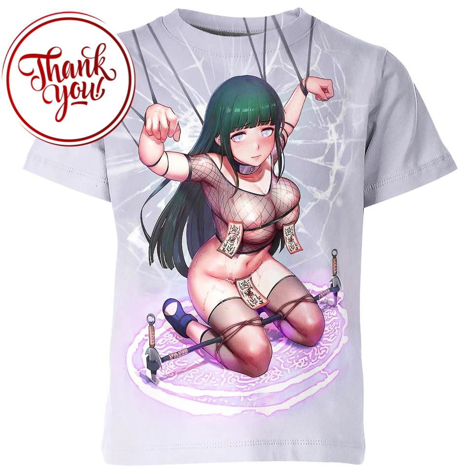 Hinata Hyuga Hentai Ahegao 3D Print Unisex T-Shirt