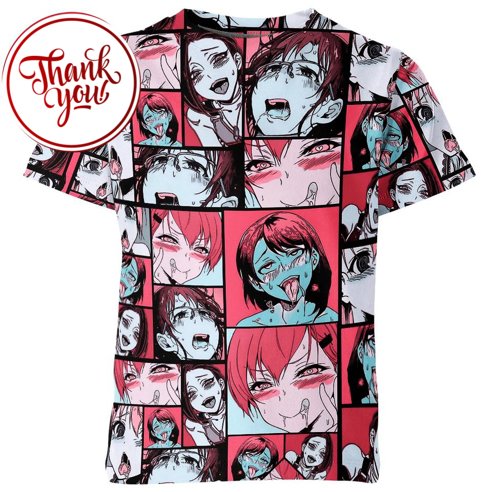 Retro Ahegao Collage Ahegao 3D Print Unisex T-Shirt