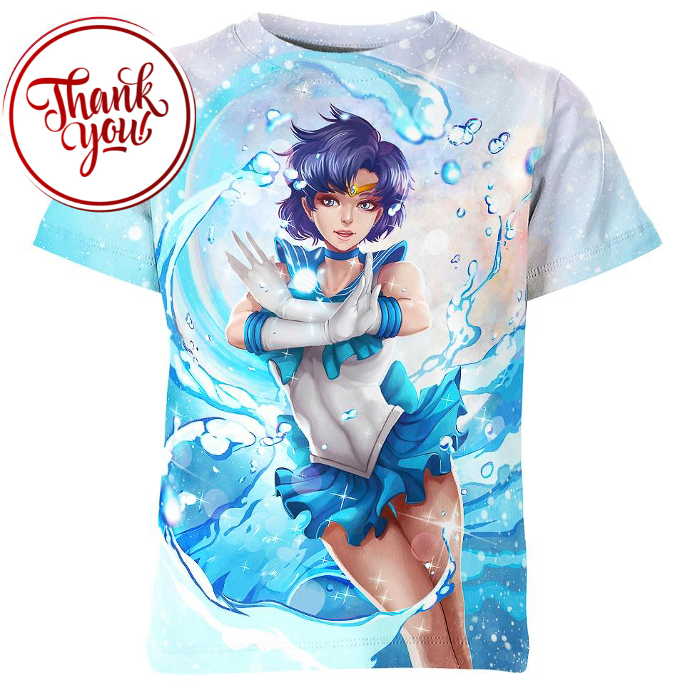 Sailor Mercury - Sailor Moon 3D Print Unisex T-Shirt