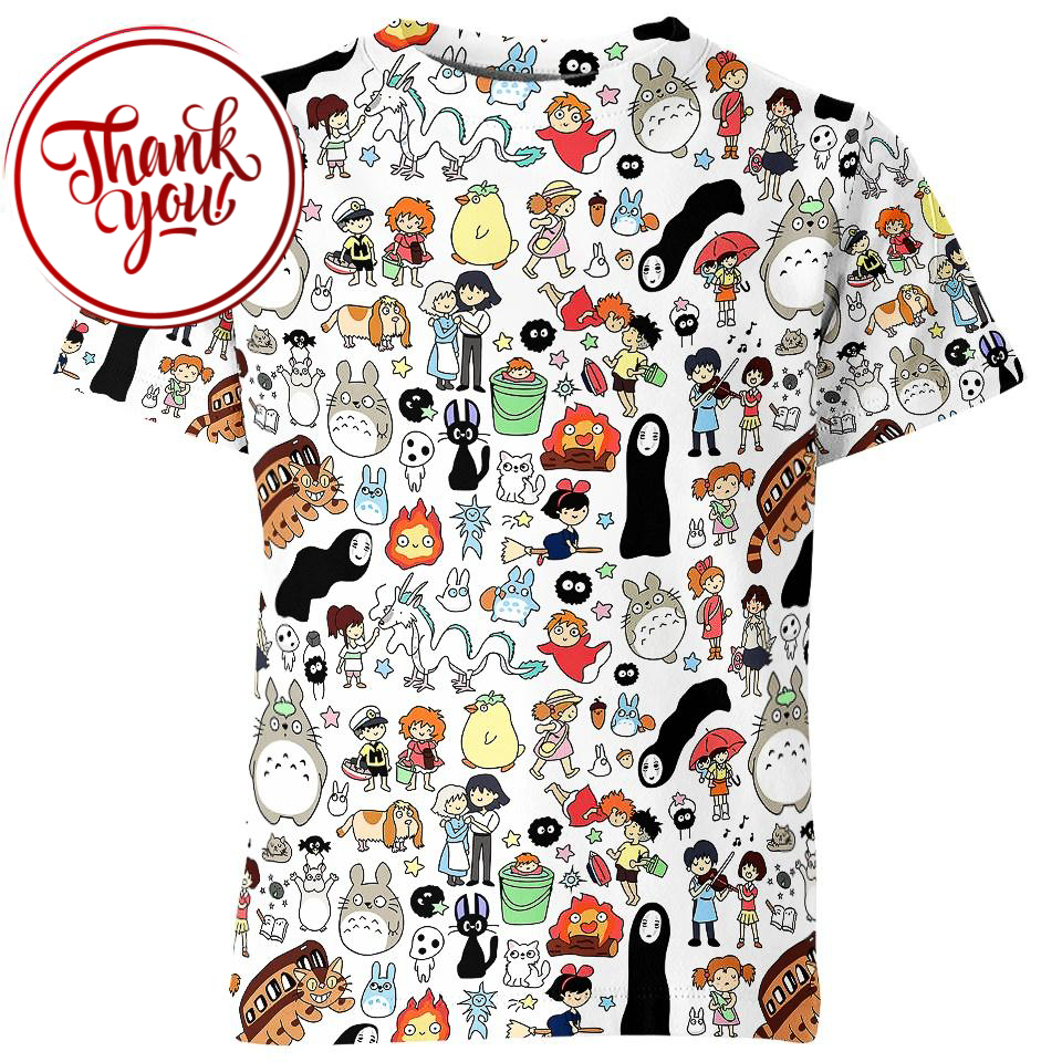 Animation World - Studio Ghibli 3D Print Unisex T-Shirt
