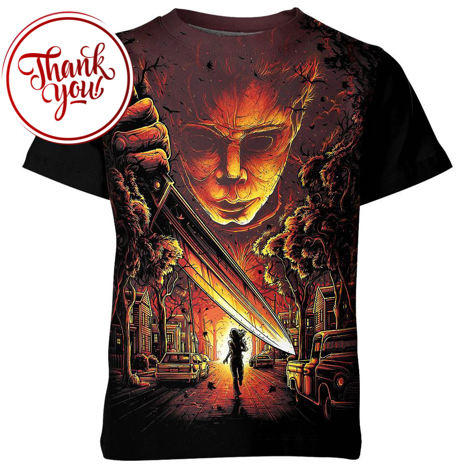 Death is Near Halloween Michael Myers 3D Print Unisex T-Shirt
