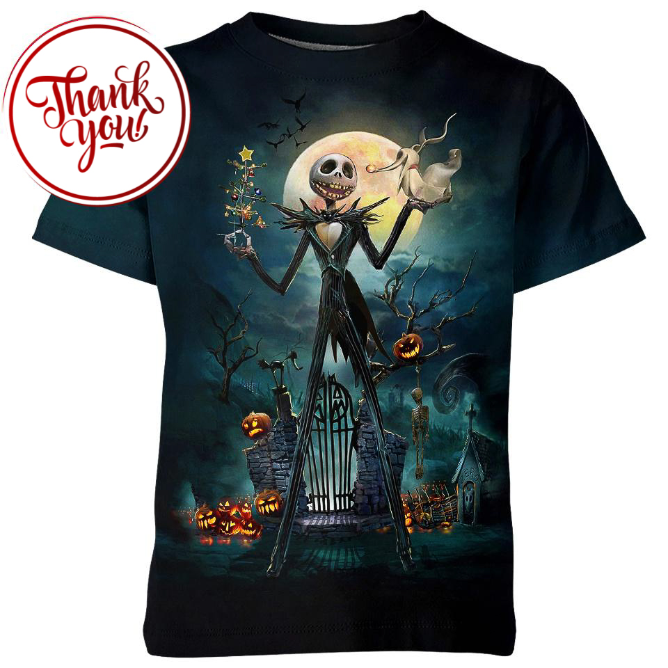 Late Night With Jack Skellington 3D Print Unisex T-Shirt