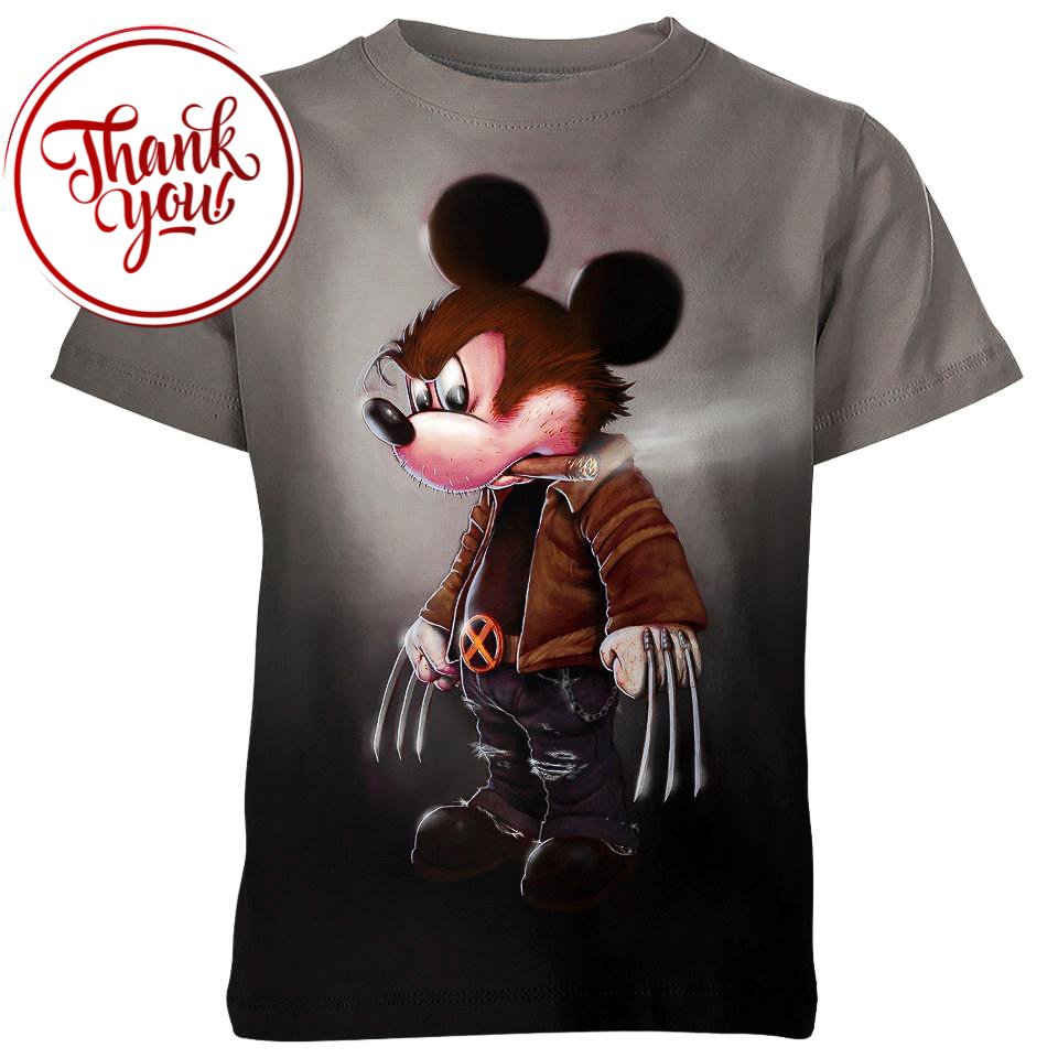 Wolverine x Mickey Mouse 3D Print Unisex T-Shirt