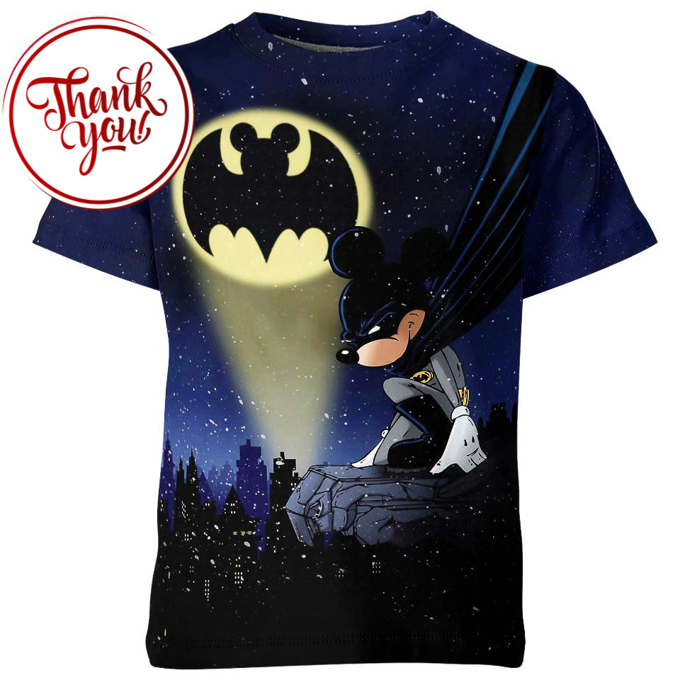 Batman Mickey Mouse 3D Print Unisex T-Shirt