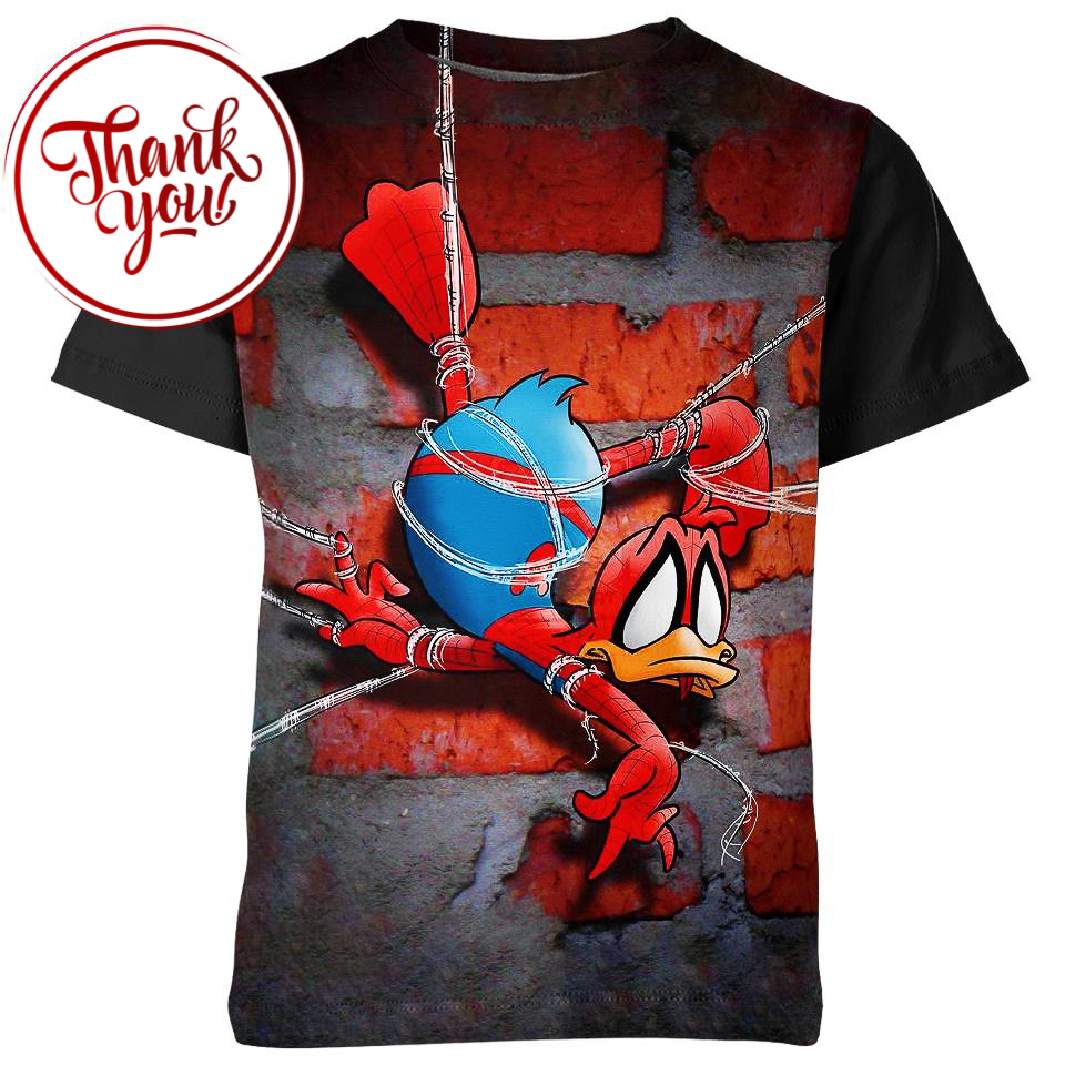 Donald Duck x Spider Man 3D Print Unisex T-Shirt