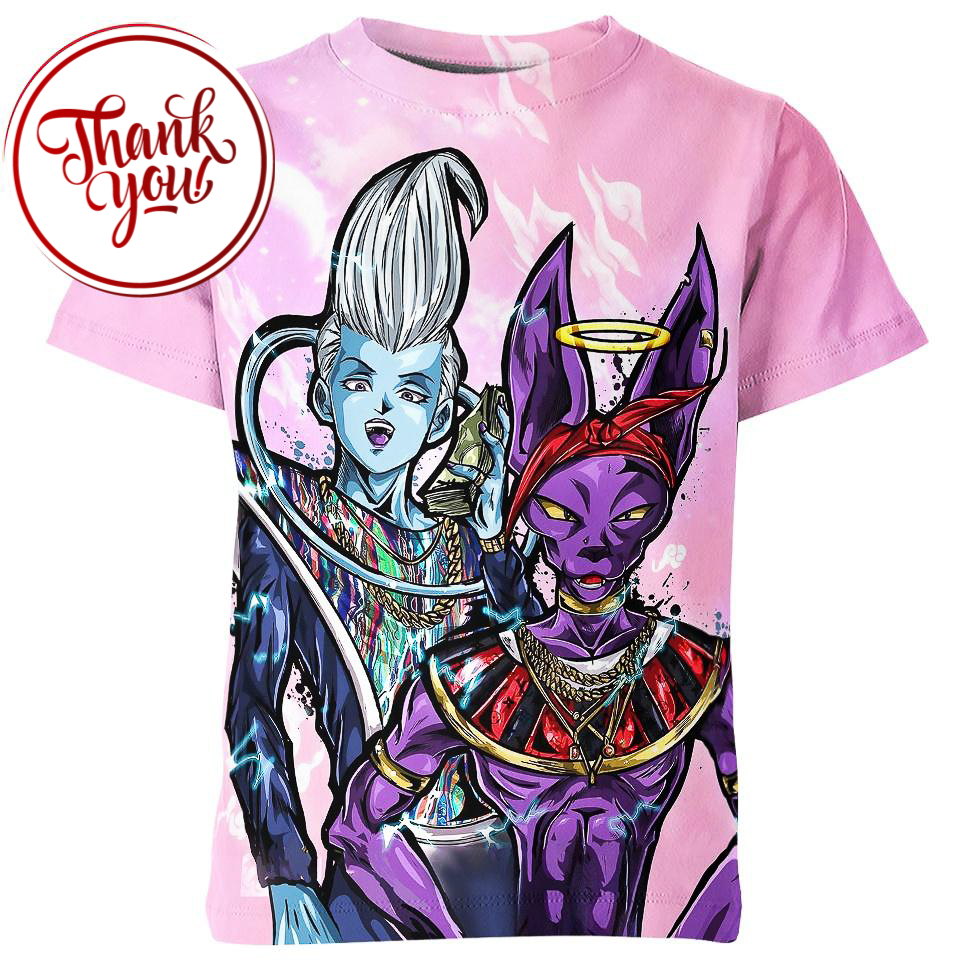 Beerus And Whis Dragon Ball 3D Print Unisex T-Shirt