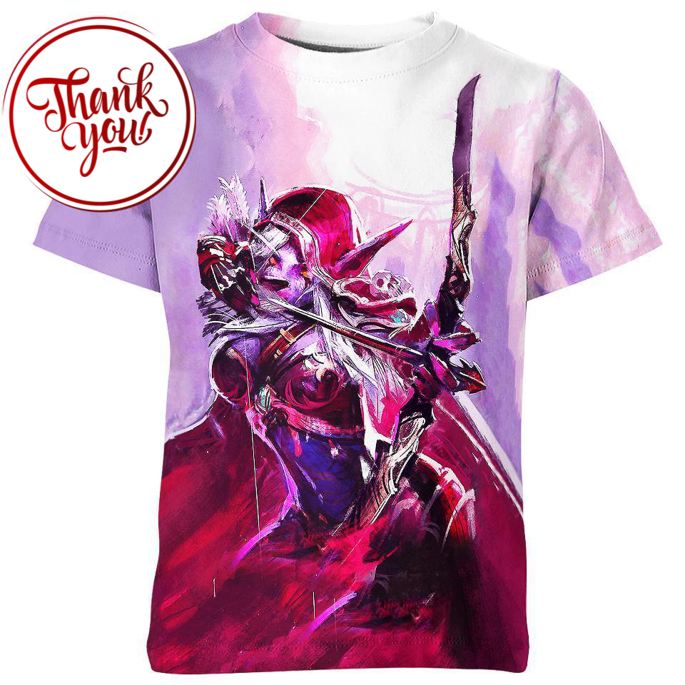 Sylvanas Windrunner World of Warcraft Game 3D Print Unisex T-Shirt