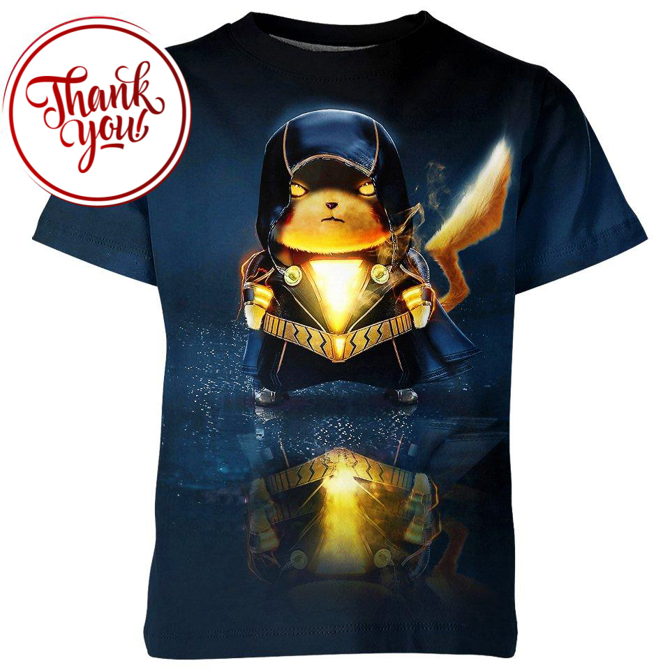 Black Adam x Pikachu 3D Print Unisex T-Shirt